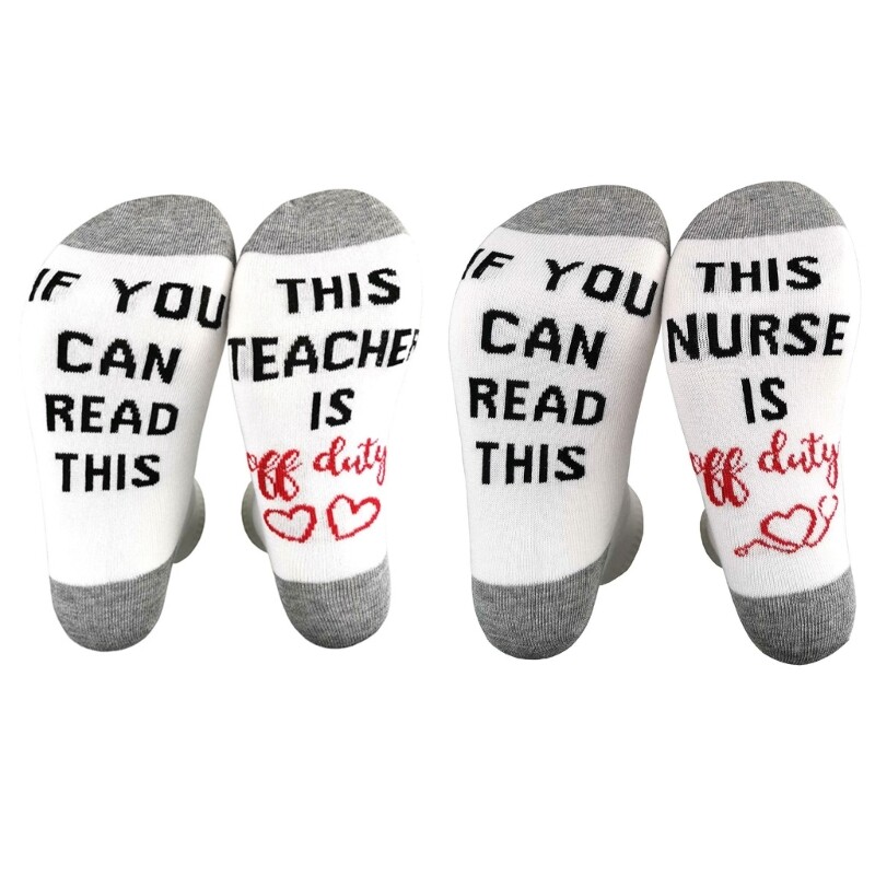 Unisex Nurse Teacher Socks Funny If You Can Read This Letter Print