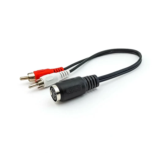 Audio Kabel Adapter DIN Buchse 5 PIN auf 2x Cinch Stecker 0,2 m stereo 20 cm