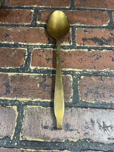 VTG Brass Serving Utensils Spoon Spatula Fork Hanging BOHO 60s 70s Kitchen Decor - Picture 7 of 14
