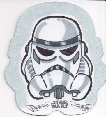 Star Wars Black & White - Die Cut Sketch Card by Rooney Roberts 1/1