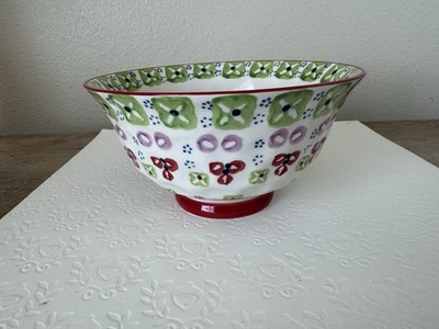 Signature Housewares Bohemia Soup Cereal Bowl 6  Red Pink Green Floral
