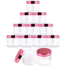 2 Oz./ 60 Grams/ 60 ML Thick Wall round Clear Plastic LEAK-PROOF Jars Container 