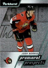 2020-21 Parkhurst Prominent Prospects Speckle Foil Josh Norris Rookie Ottawa