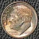 1949 Roosevelt dime, Very Choice BU, Pretty Toning