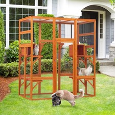 COZIWOW Large Catio House Outdoor Catio Play  Run Enclosure Window Cage Orange
