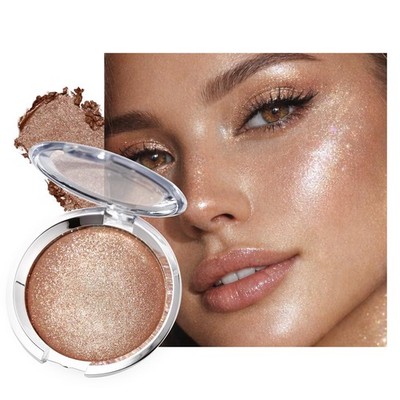 Rose Highlighter Blush Makeup, Warm Shimmer Natural Blush Highlighte Palette,...