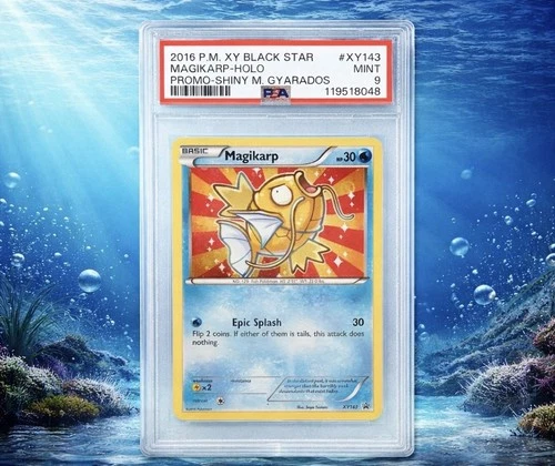 2016 POKEMON XY BLACK STAR PROMO SHINY MEGA GYARADOS #XY143 MAGIKARP-HOLO PSA 9