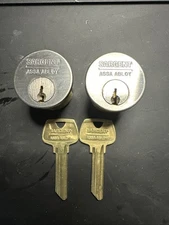 2 Sargent Assa Abloy Mortise Cylinders With 2 Keys 0-bitted  See Pics