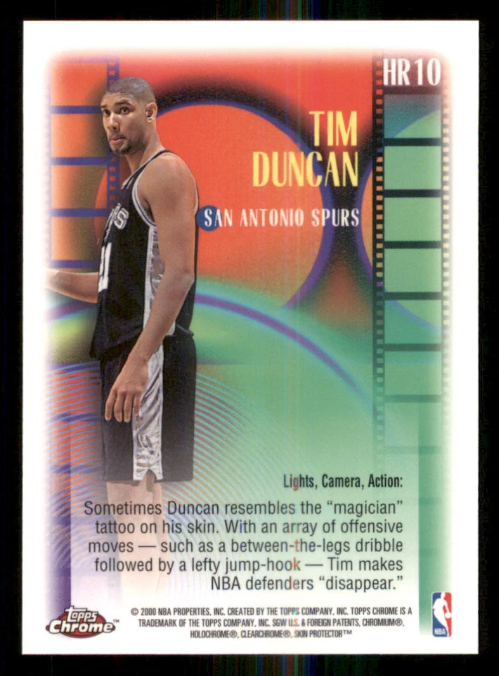 1999-00 Topps Chrome Highlight Reels #HR10 Tim Duncan - Image 2 of 2
