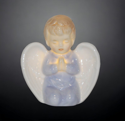 Ceramic Praying Angel Boy Led Night Light, Home Décor, Religious Décor, Religiou
