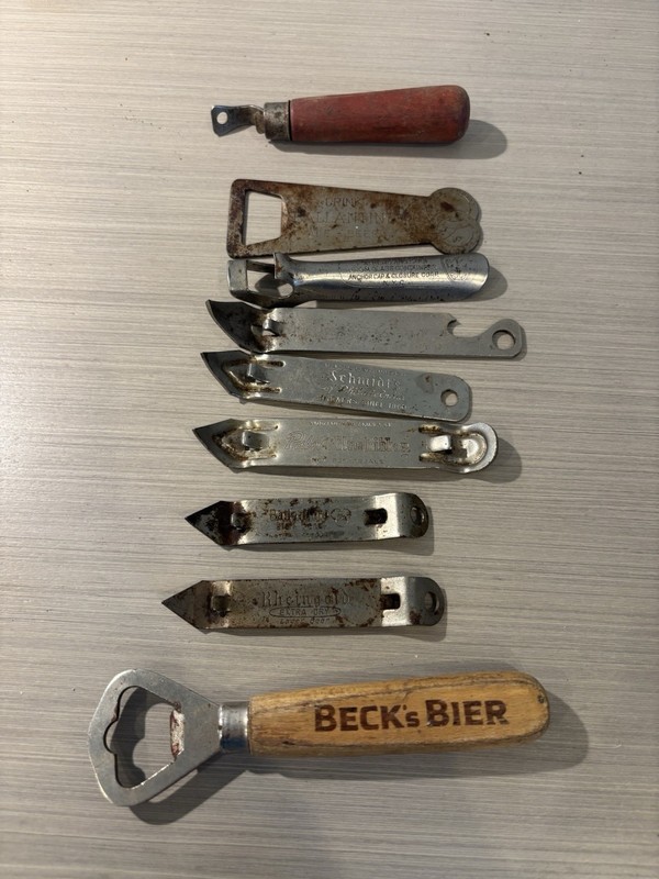 Vintage Beer Bottle Opener Lot Of 9 Becks,Ballentine,Pabst,Schmidts,Rheingold