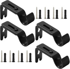 4 Pcs Heavy Duty Adjustable Curtain Rod Brackets, 5/8 to 3/4 Inch Diameter Holde