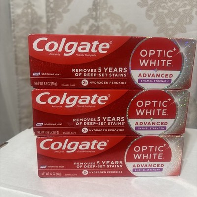 3X Colgate Optic White Advanced Enamel Strength Toothpaste  3.2oz 05/28
