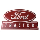 Vintage Ford Tractor Sign - Gas Service Station Pump Motor Porcelain Sign