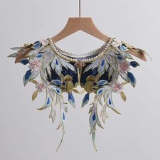 Vintage Shell Pearl Collar Wedding Shawl Embr...