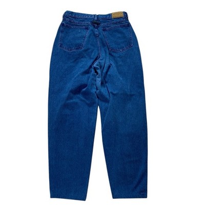 Brittania 14 Tall 100% Cotton Women Denim Jeans Pleated Mom Retro 90S tapered