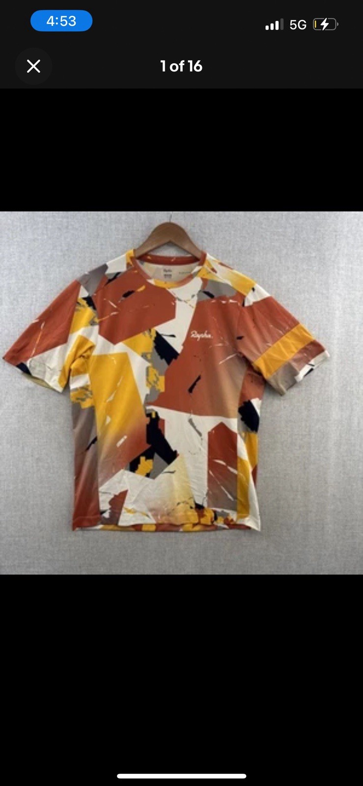 Rapha Explore Technical Shirt Mens Medium Orange … - image 1