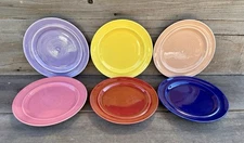 Vintage Metlox Colorstax Set of 6 Dinner Plates 10 5/8" Stoneware 6 Colors