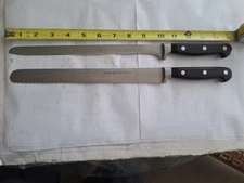 2 Tramantino Knives. Bread + Ham/Roast/Slicing. Full Tang On Both. NICE! READ