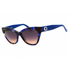 Guess Women's Sunglasses Blue/Havana Acetate Cat Eye Full Rim Frame GU00204 92F
