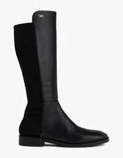 NEW Stuart Weitzman Black Leather Stretch Back Gillian 60 OTK Boots US 6