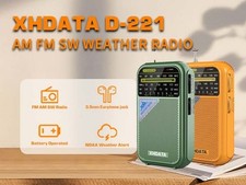 XHDATA D-221 Weather Warning Radio Mini Pocket Radios AM FM SW WB NOAA Receiver