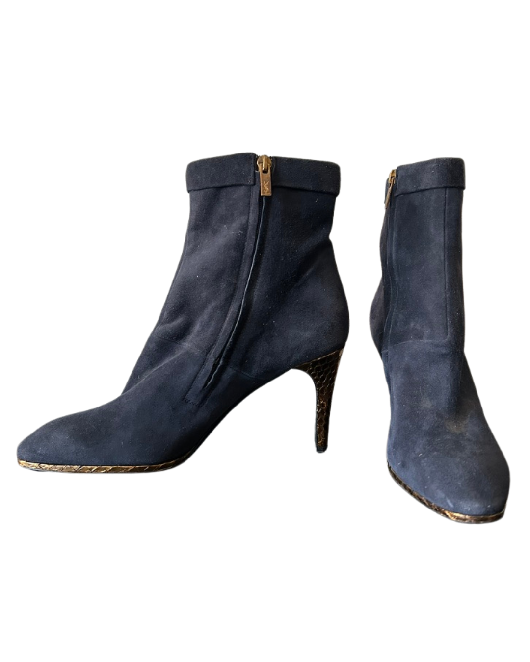 Stivali Yves Saint Laurent blu scamosciati