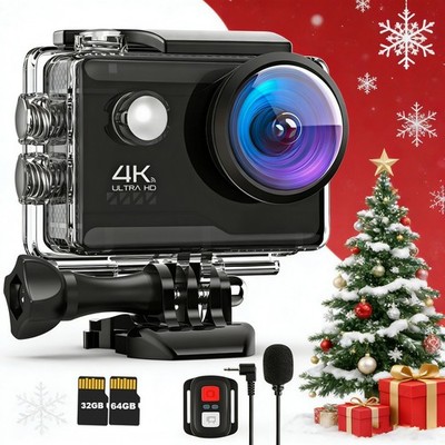Action Cam 4K 20MP WiFi 40M Unterwasserkamera Wasserdicht Ultra HD Touchscreen
