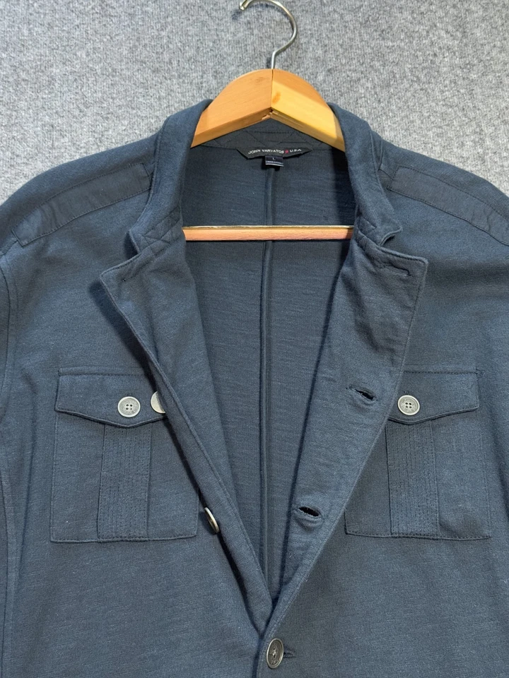 Cárdigan John Varvatos Para Hombre L Botón Frontal Algodón Hecho en Perú Foto 3 de 4