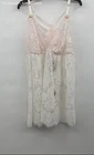 Cacique Womens Pink Cream Floral Lace Sheer Camisole Tank Top Size 18/20