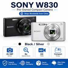Sony DSC-W830 Cyber-Shot 20.1MP 8x Optical Zoom Digital Camera Silver/black