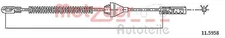 Original Metzger cable pull parking brake 11.5958 for Opel