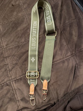 Louis Vuitton Adjustable Green/Tan Logo Bag Strap w/ Buckle Accent for Women