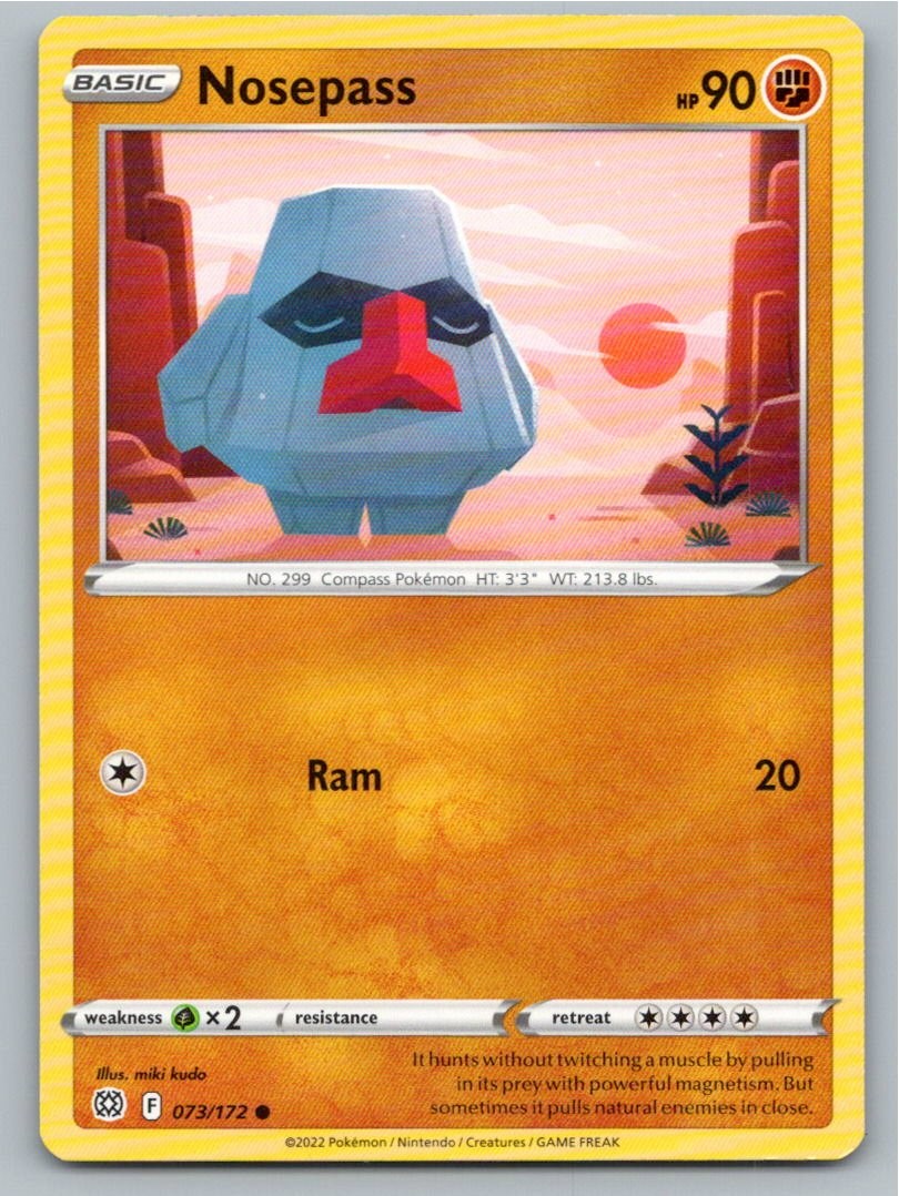 2022 POKEMON NOSEPASS BRILLIANT STARS 073/172 C NM A56864 FREE S&H