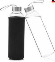 Zmdmah Glasflasche 550Ml Trinkflasche Wasserflasche Glas Mit NeoprenhüLle