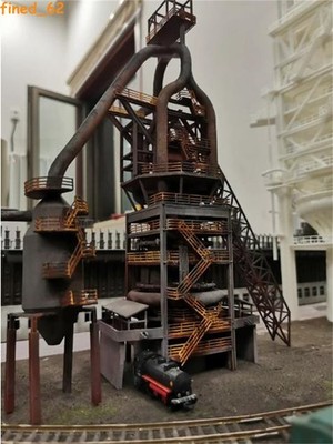 N Scale 1:160 Train Model Scene Steel Plant Model Blast Furnace Finished Model