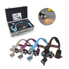 Dental 5W Wireless LED Headlight Two LED Lights+2.5X-420 Loupes+Presbyopic Glass