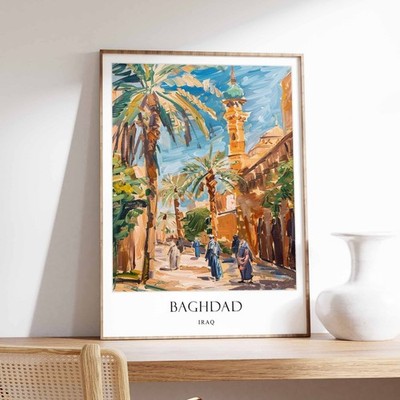 1_Bagdad Poster, Islamische Deko, Islamische Kunst, Nahöstliche Kunst, Bagdad Geschenk,