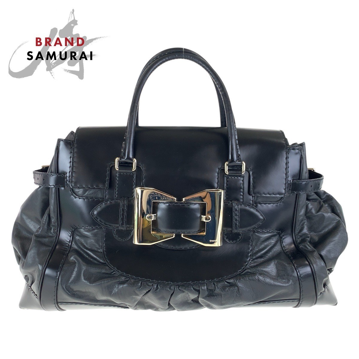 Gucci Queen Black Leather Tote Bag Handbag 189881 500384