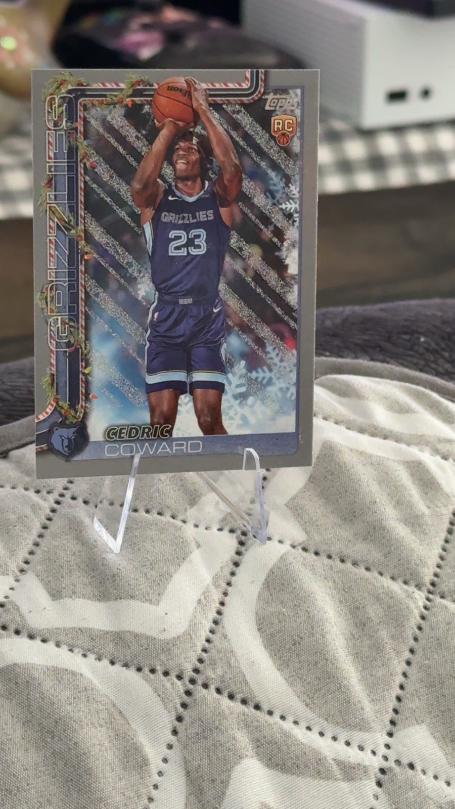 2025-26 Topps Holiday - Cedric Coward #H171 Holiday Silver Glitter (RC)