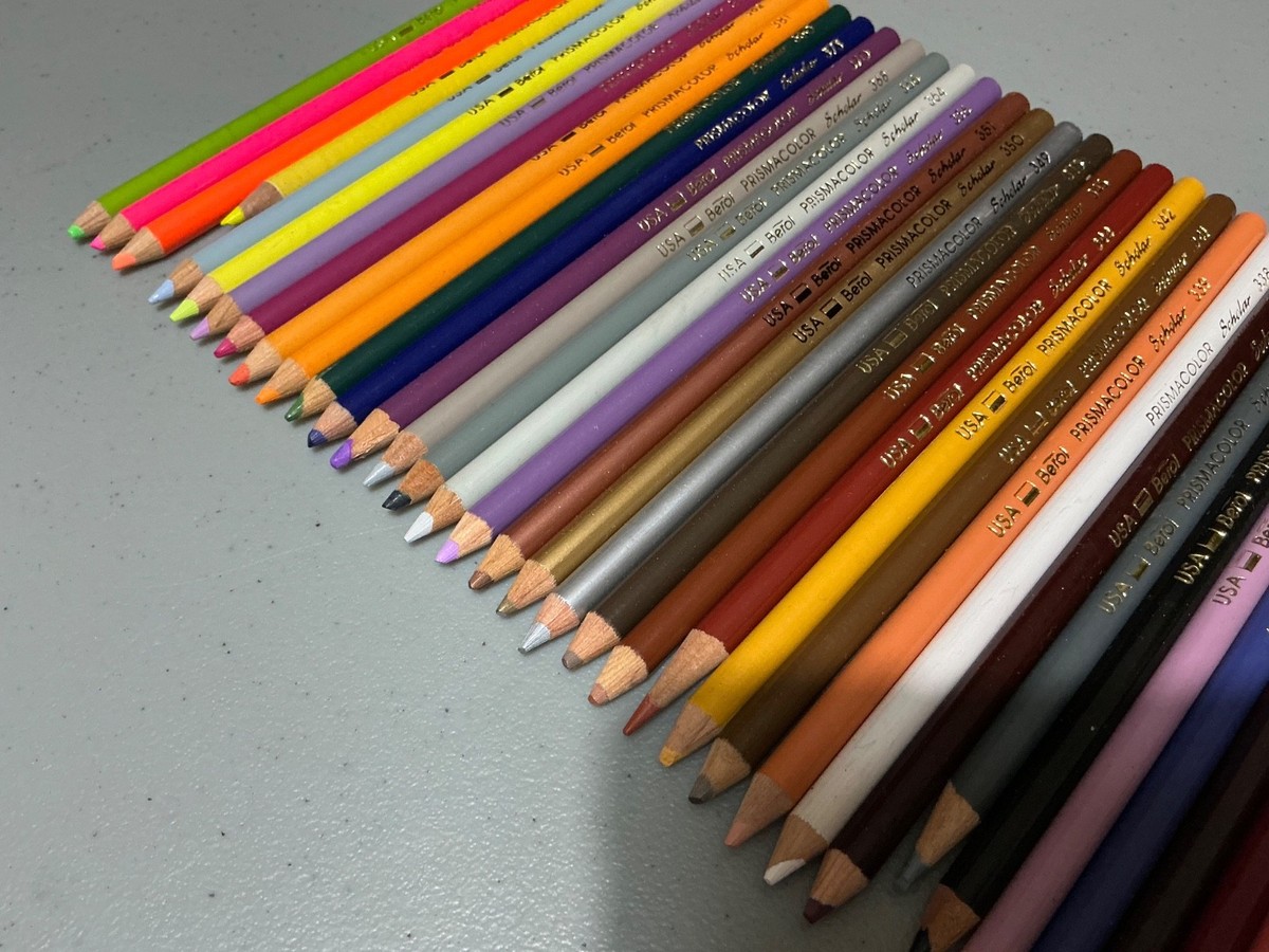 Vintage Sanford Prismacolor Scholar Pencils 60 Complete - Original
