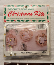 Merri Mac Decorate Your Own Ornament Kit Christmas Angel Puff'N Sealed Vintage