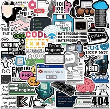 50PCS Programming Stickers Gifts for Developers Programmers Hackers Engineers, I