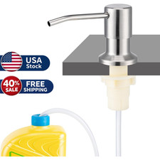 Built In Kitchen Sink Soap Dispenser Stainless Steel Pump 47in Tube Nickel USA..