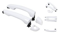 Front Driver and Passenger Side Exterior Door Handle White for Hyundai