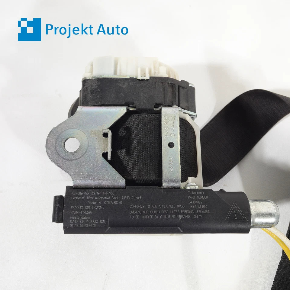 Cinturón de seguridad superior delantero izquierdo BMW 13-14 OEM M6 650i 640i Gran Coupé 7268769 F06 Foto 3 de 4