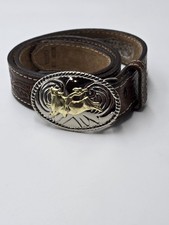 Nocona Western Boys Belt Youth Bull Rider Buckle Brown 33  N4410402 Size Medium