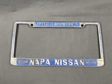RARE VINTAGE JOYCE COMPAGNOS NAPA NISSAN CALIFORNIA DEALER LICENSE PLATE FRAME