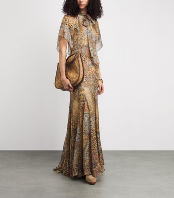 Etro Silk Leopard Print Maxi Luxury Women's Dress, Size 10, BNWT