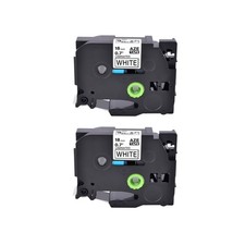 2PK Compatible Brother TZ-S241 TZe-S241 Black on White Strong Adhesive Tape 18mm